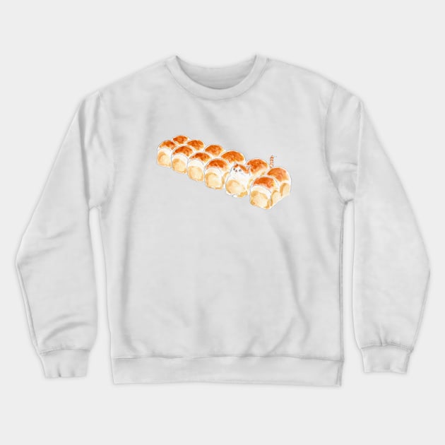 Bread Cat Crewneck Sweatshirt by TOCOROCOMUGI